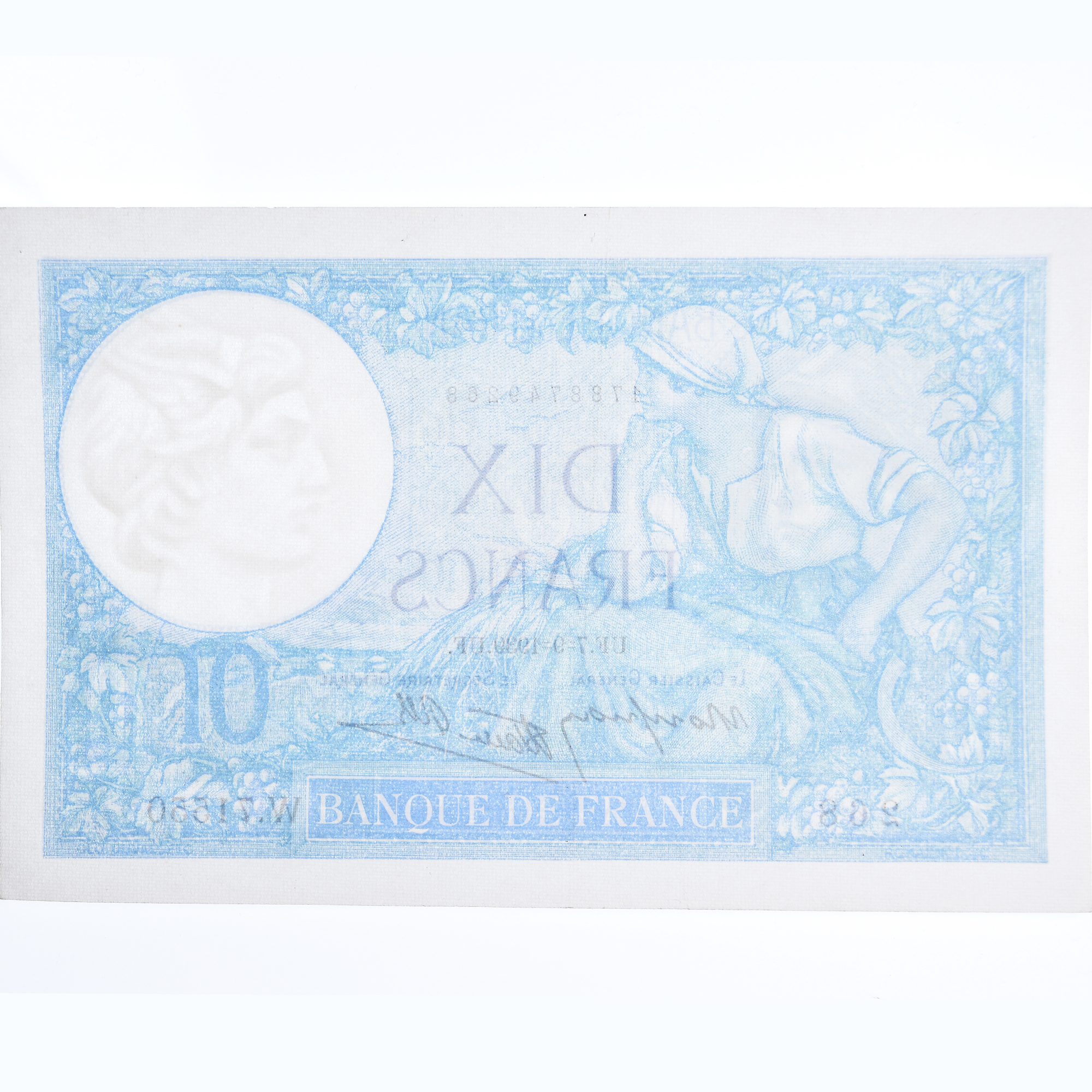 France, 10 Francs, 10 F 1916-1942 ''Minerve'', 1939, KM #84, 1939-09-07,...