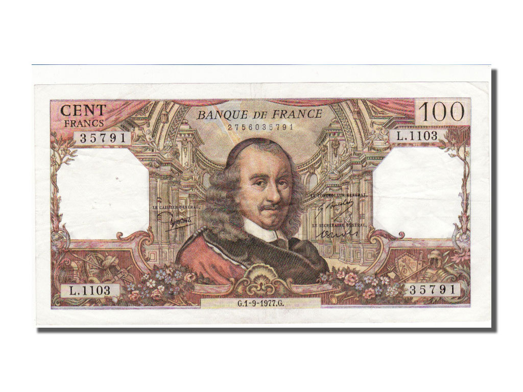 Banknote, France, 100 Francs, 100 F 1964-1979 ''Corneille'', 1977, 1977-09-01
