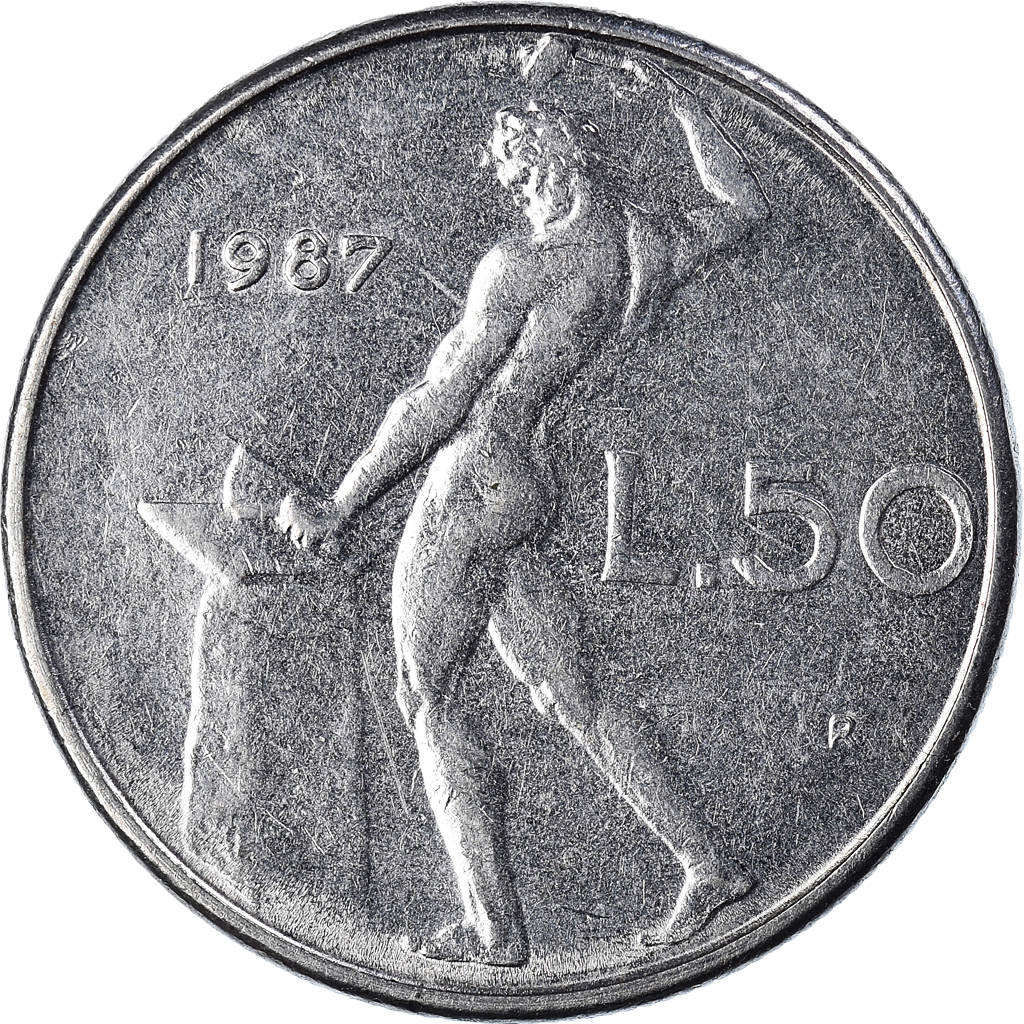 Coin, Italy, 50 Lire, 1987
