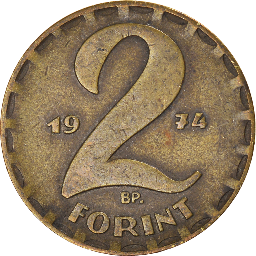 Moneda, Hungría, 2 Forint, 1974