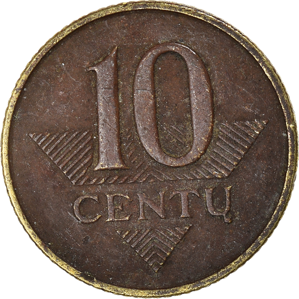 Moneda, Lituania, 10 Centu, 1997