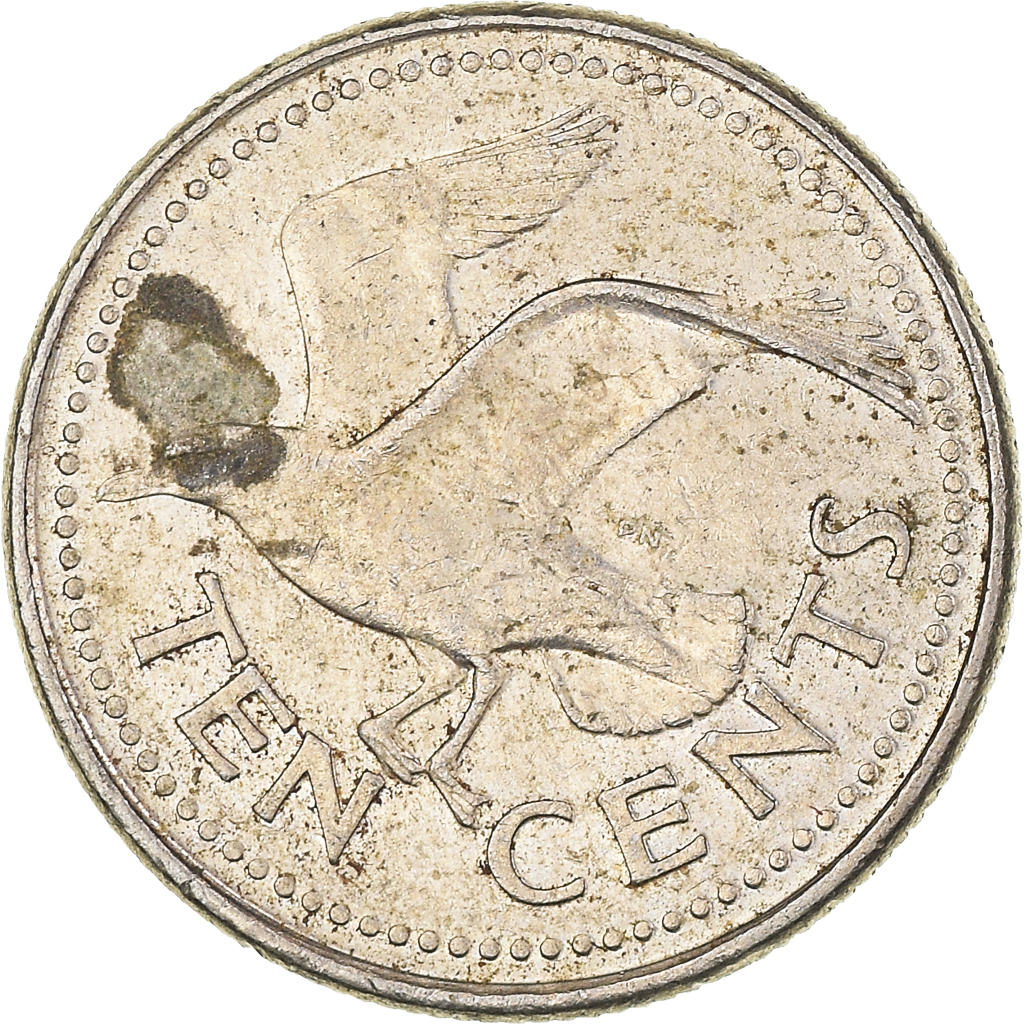 Moneda, Barbados, 10 Cents, 2000