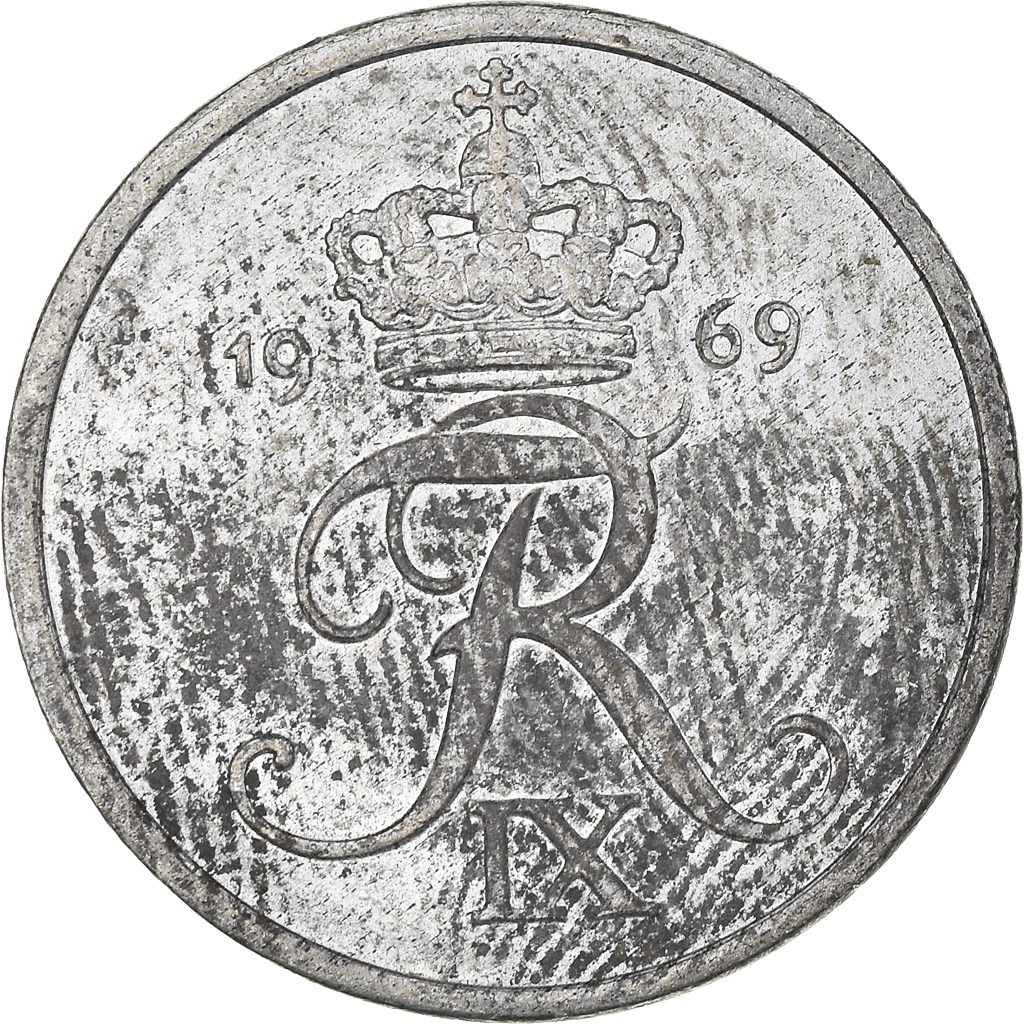 Moneda, Dinamarca, 2 Öre, 1969