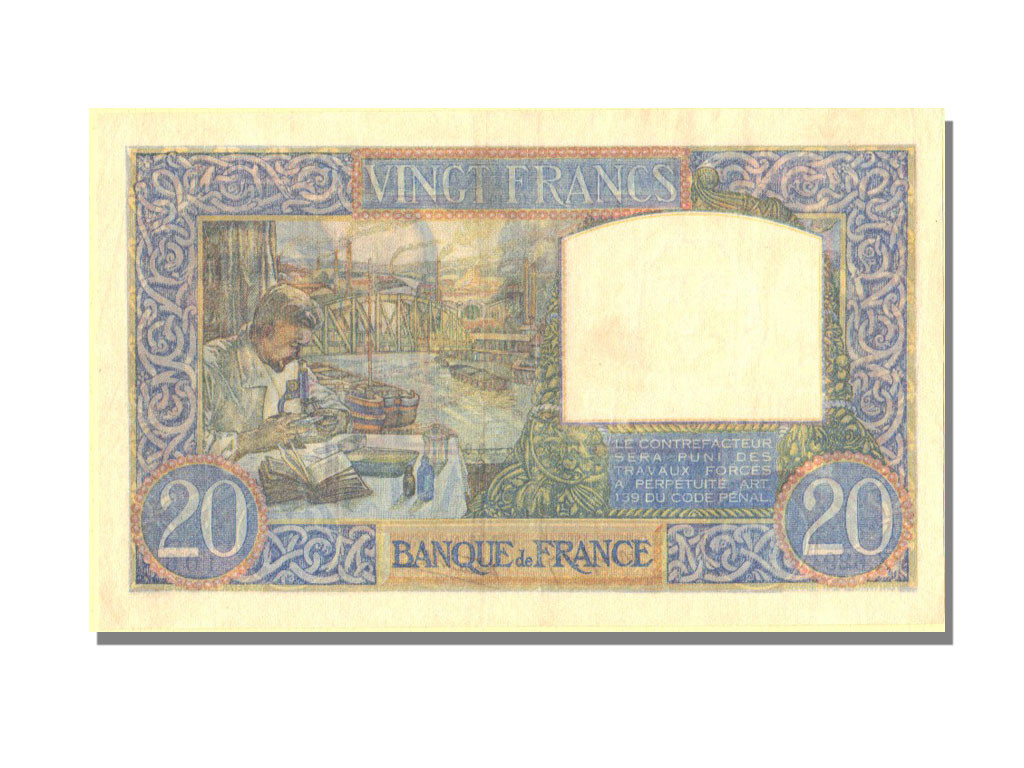 France, 20 Francs, 20 F 1939-1942 ''Science et Travail'', 1941, KM #92b,...