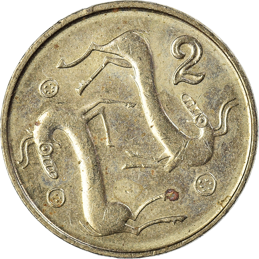 Moneda, Chipre, 2 Cents, 1998