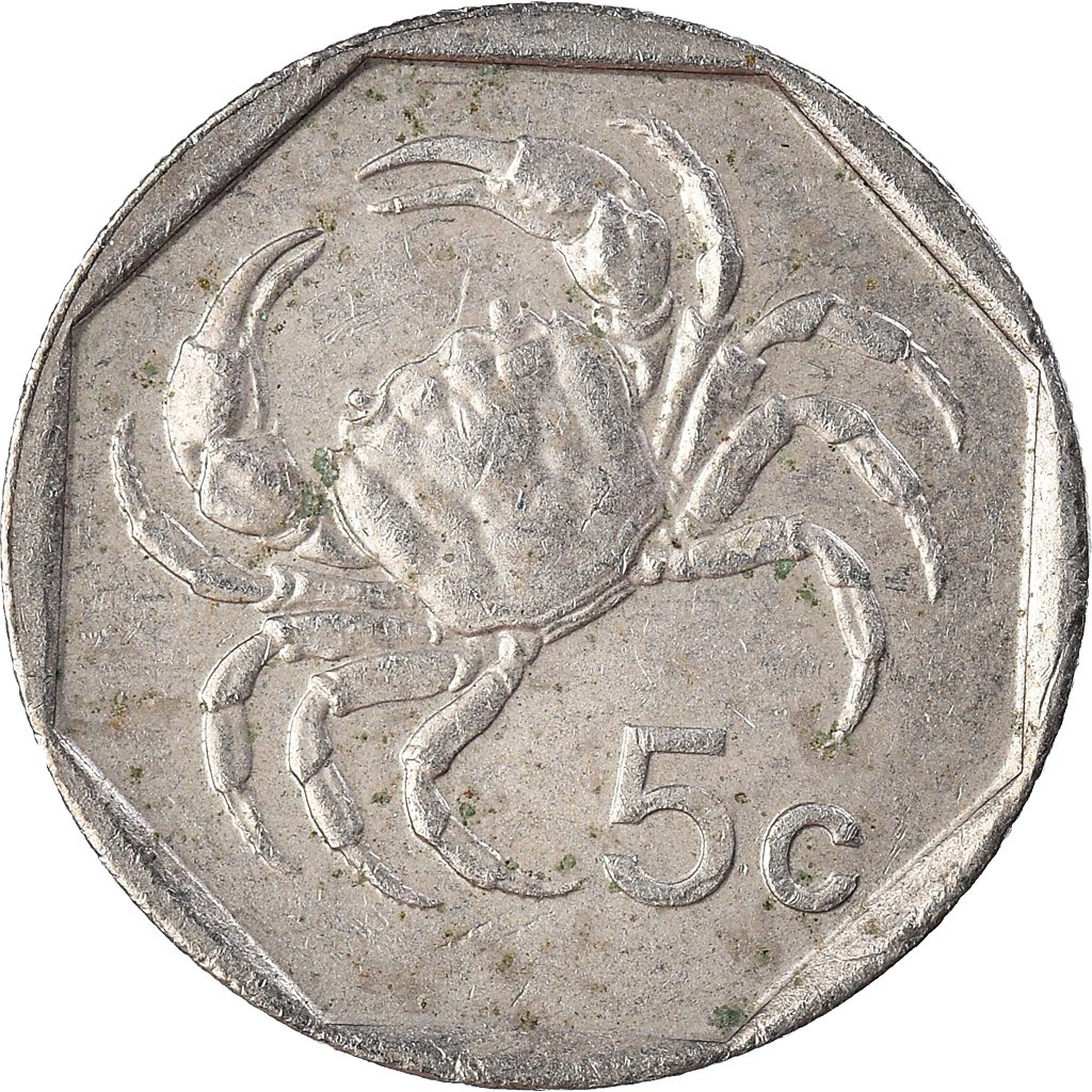 Coin, Malta, 5 Cents, 1995