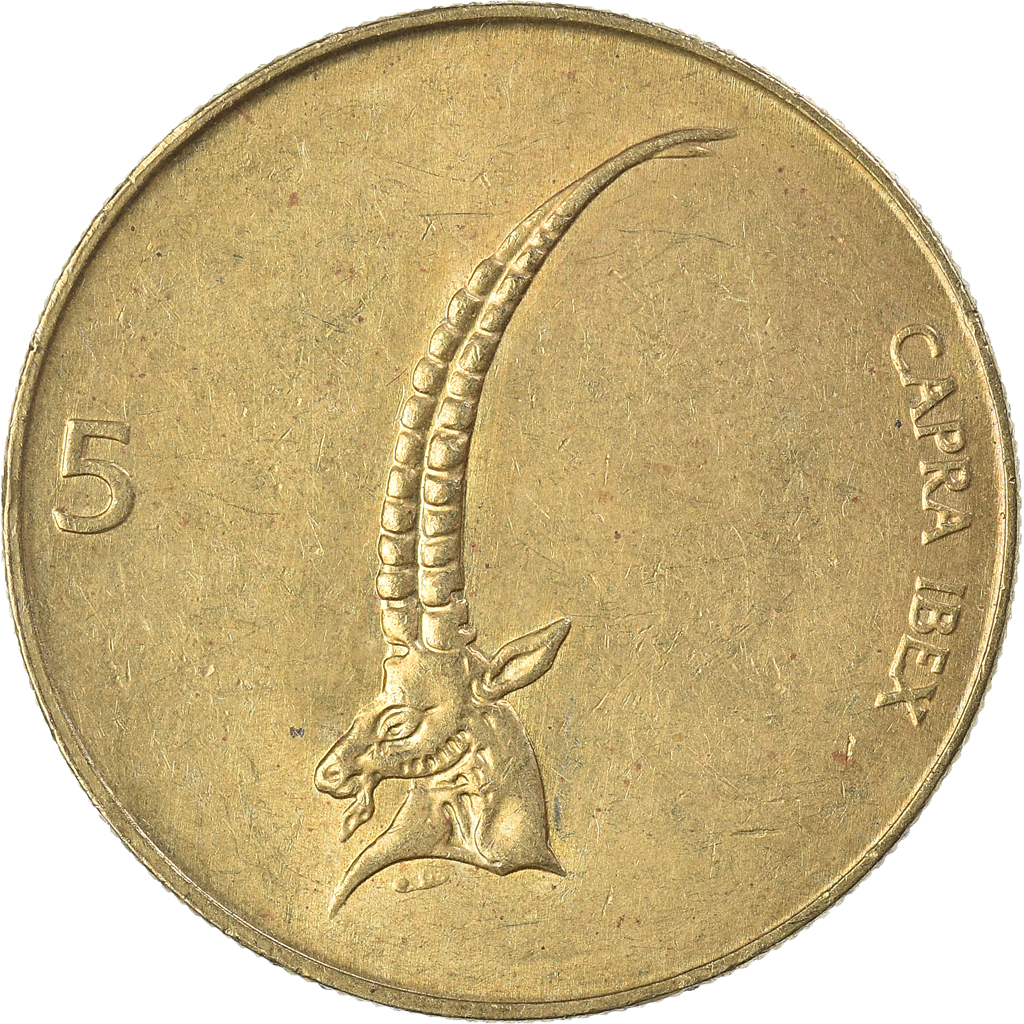 Moneda, Eslovenia, 5 Tolarjev, 1997