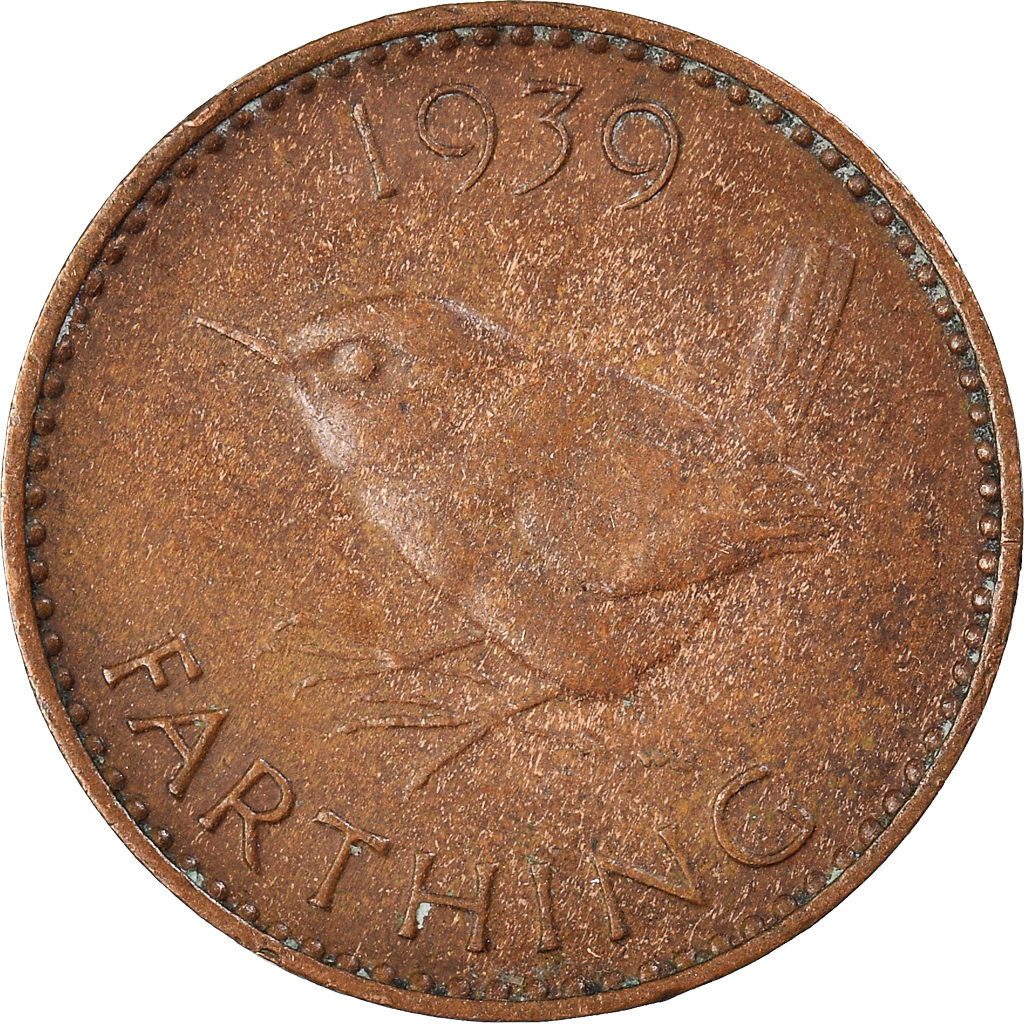 Moneda, Gran Bretaña, Farthing, 1939