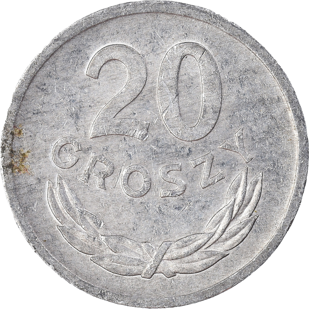 Moneda, Polonia, 20 Groszy, 1971