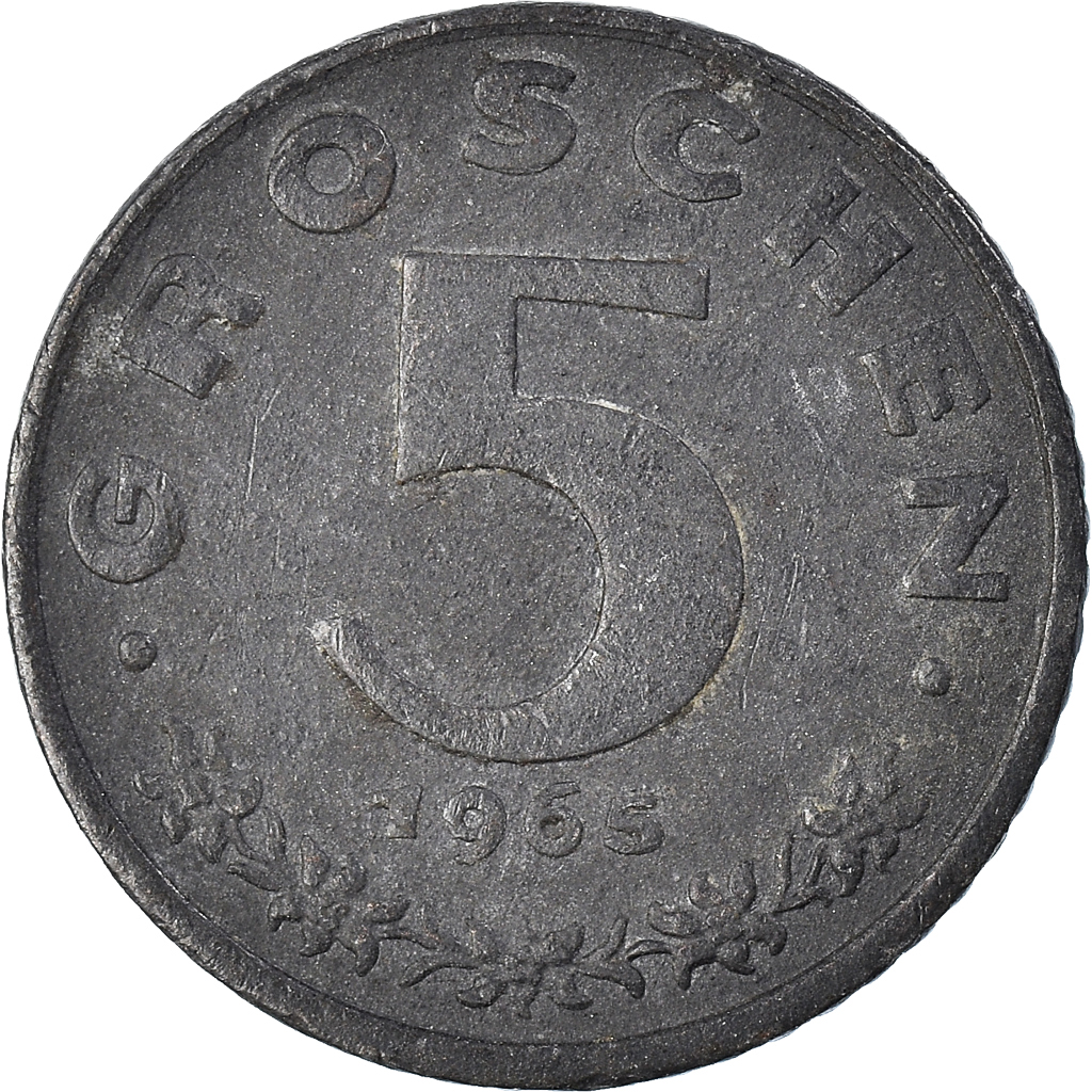 Moneda, Austria, 5 Groschen, 1965