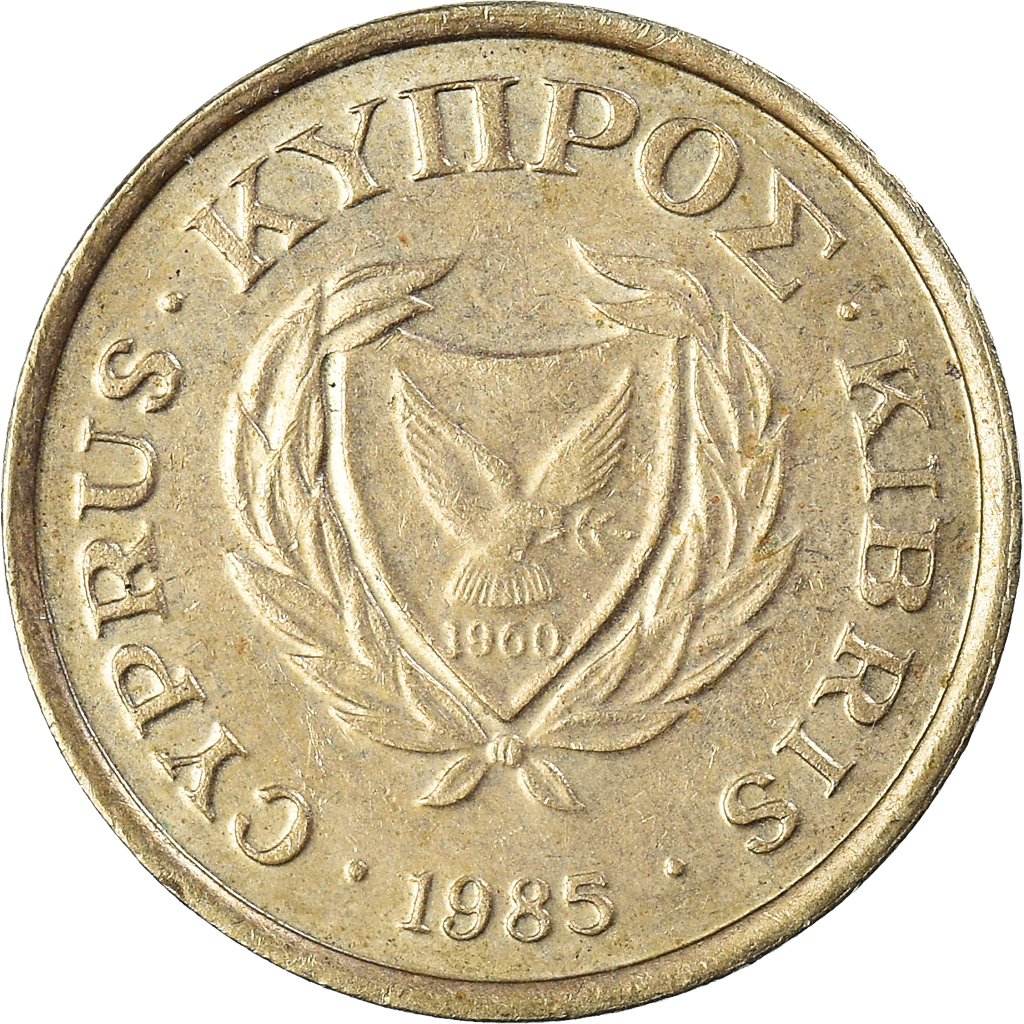 Moneda, Chipre, 2 Cents, 1985