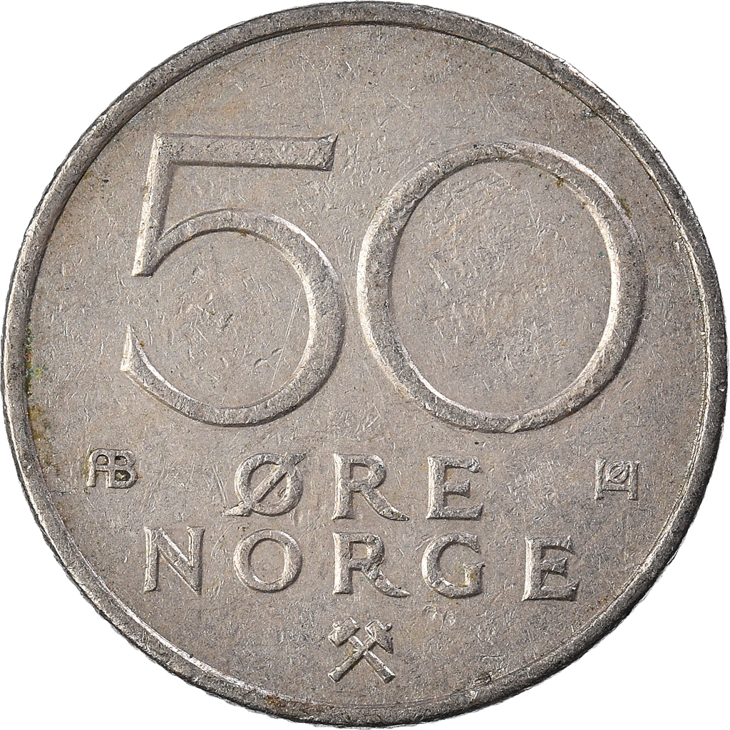 Moneda, Noruega, 50 Öre, 1974