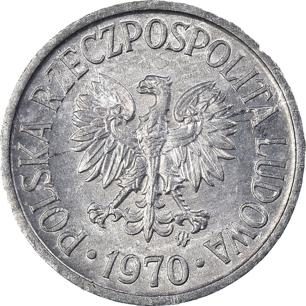 Moneda, Polonia, 5 Groszy, 1970