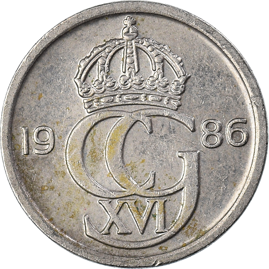 Moneda, Suecia, 10 Öre, 1986