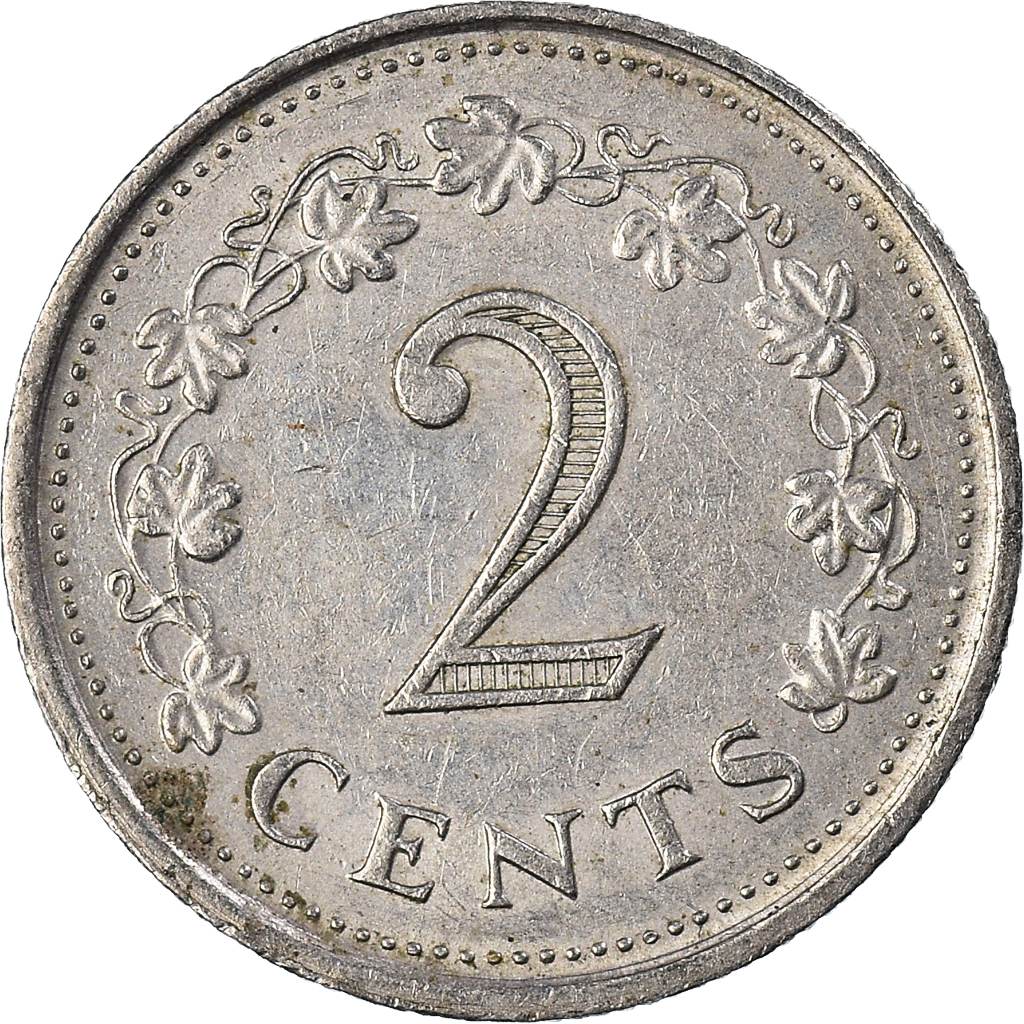Moneda, Malta, 2 Cents, 1976