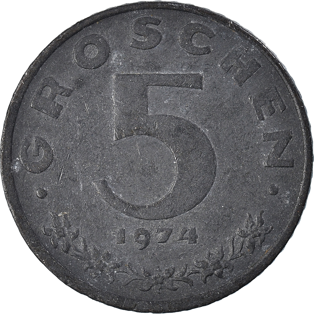 Moneda, Austria, 5 Groschen, 1974