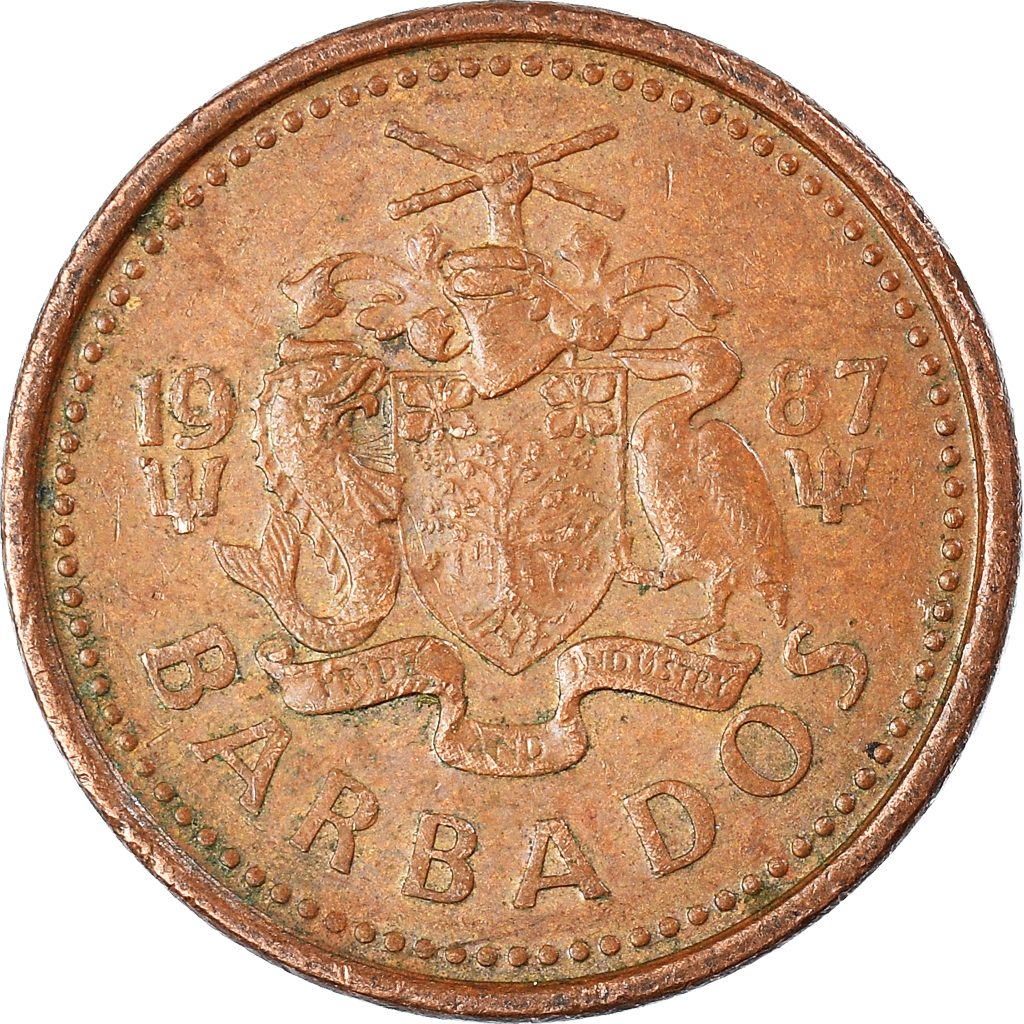 Moneda, Barbados, Cent, 1987