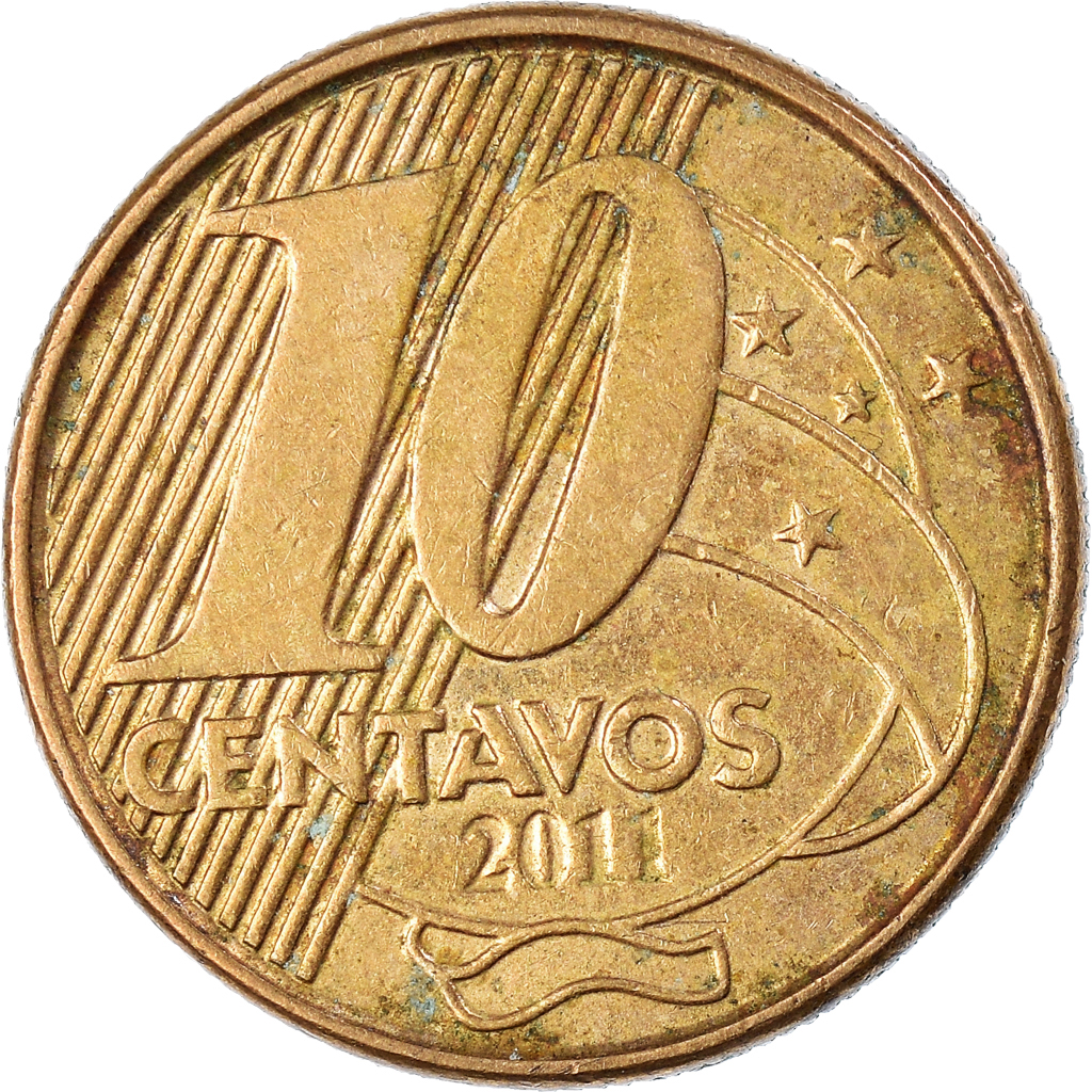 Moneda, Brasil, 10 Centavos, 2011