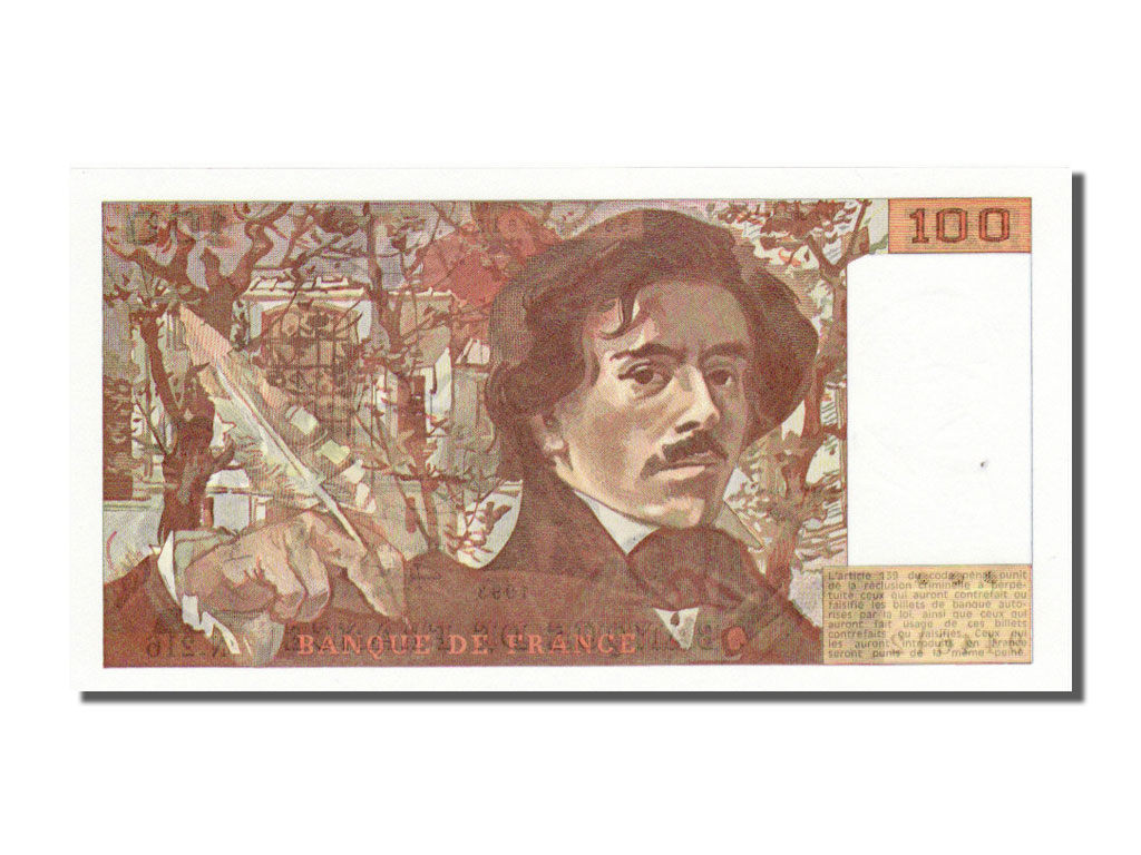 Banknote, France, 100 Francs, 100 F 1978-1995 ''Delacroix'', 1993, UNC(65-70)