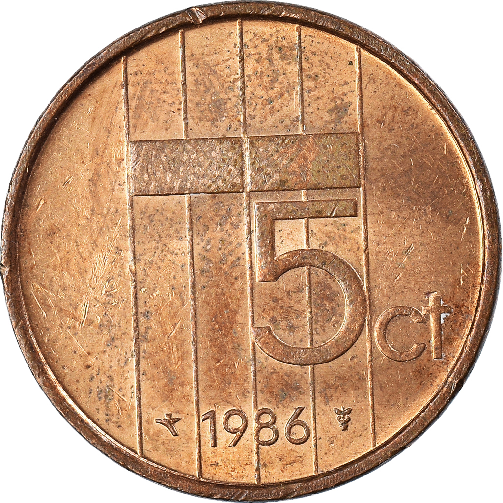 Coin, Netherlands, 5 Cents, 1986