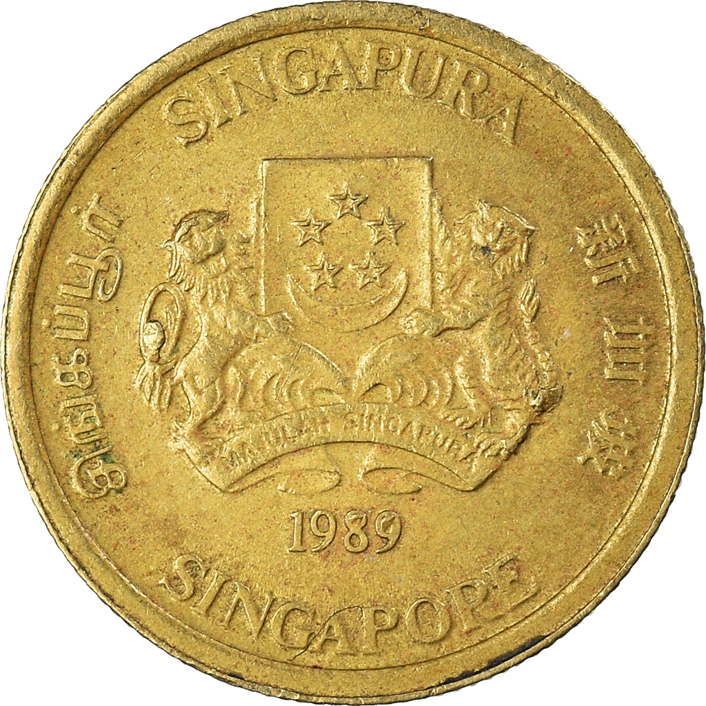 Moneda, Singapur, 5 Cents, 1989