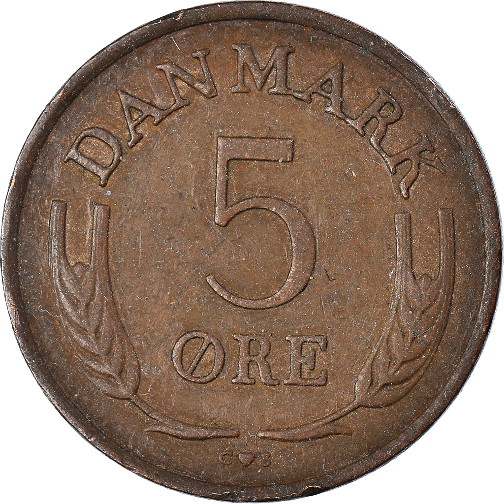 Moneda, Dinamarca, 5 Öre, 1964