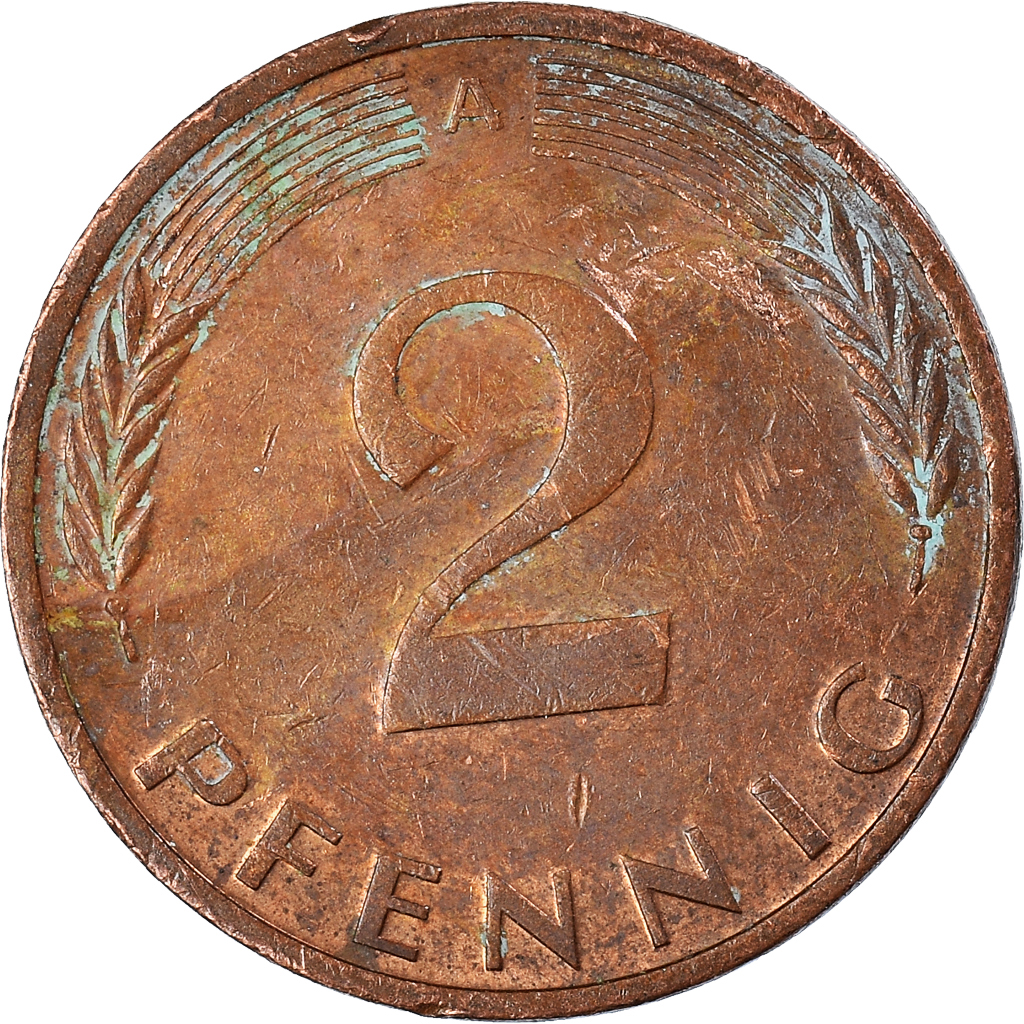Coin, GERMANY - FEDERAL REPUBLIC, 2 Pfennig, 1992