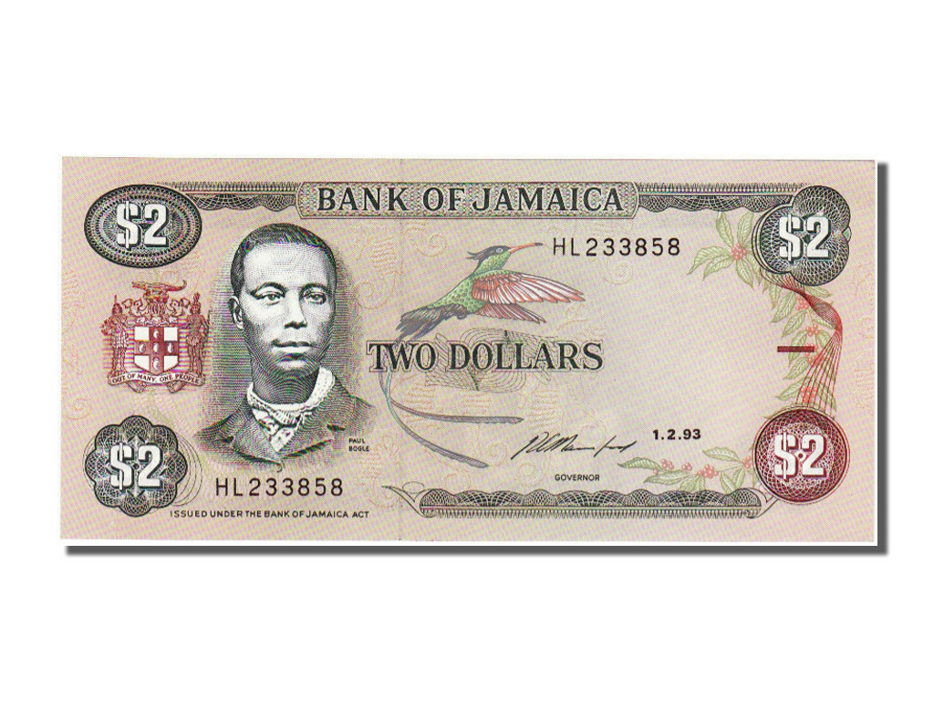 Banknote, Jamaica, 2 Dollars, 1993, 1993-02-01, UNC(65-70)