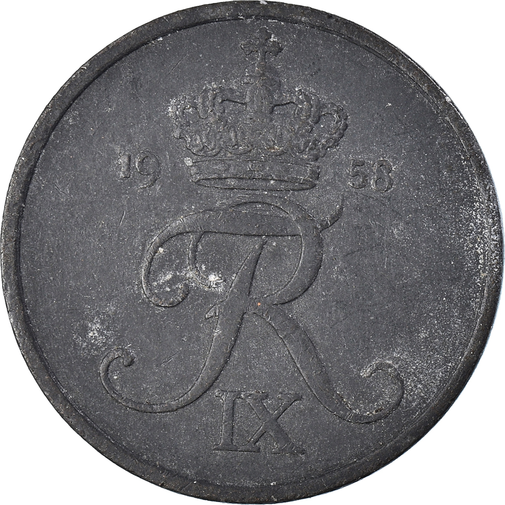 Moneda, Dinamarca, 2 Öre, 1958