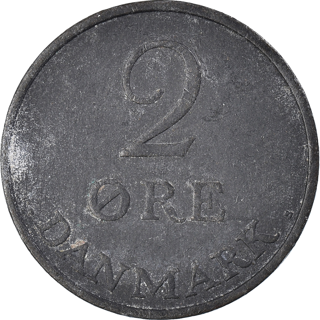 Moneda, Dinamarca, 2 Öre, 1958
