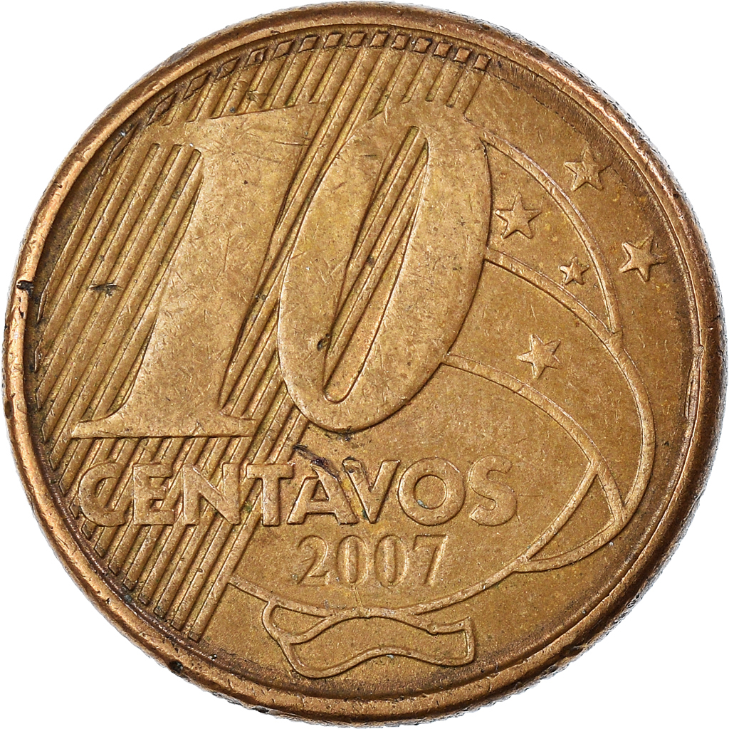 Moneda, Brasil, 10 Centavos, 2007