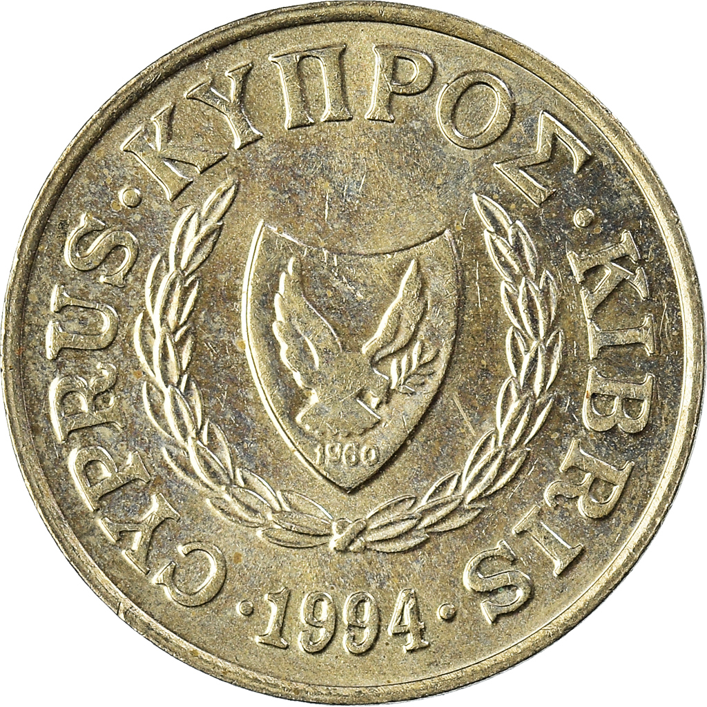 Moneda, Chipre, 2 Cents, 1994