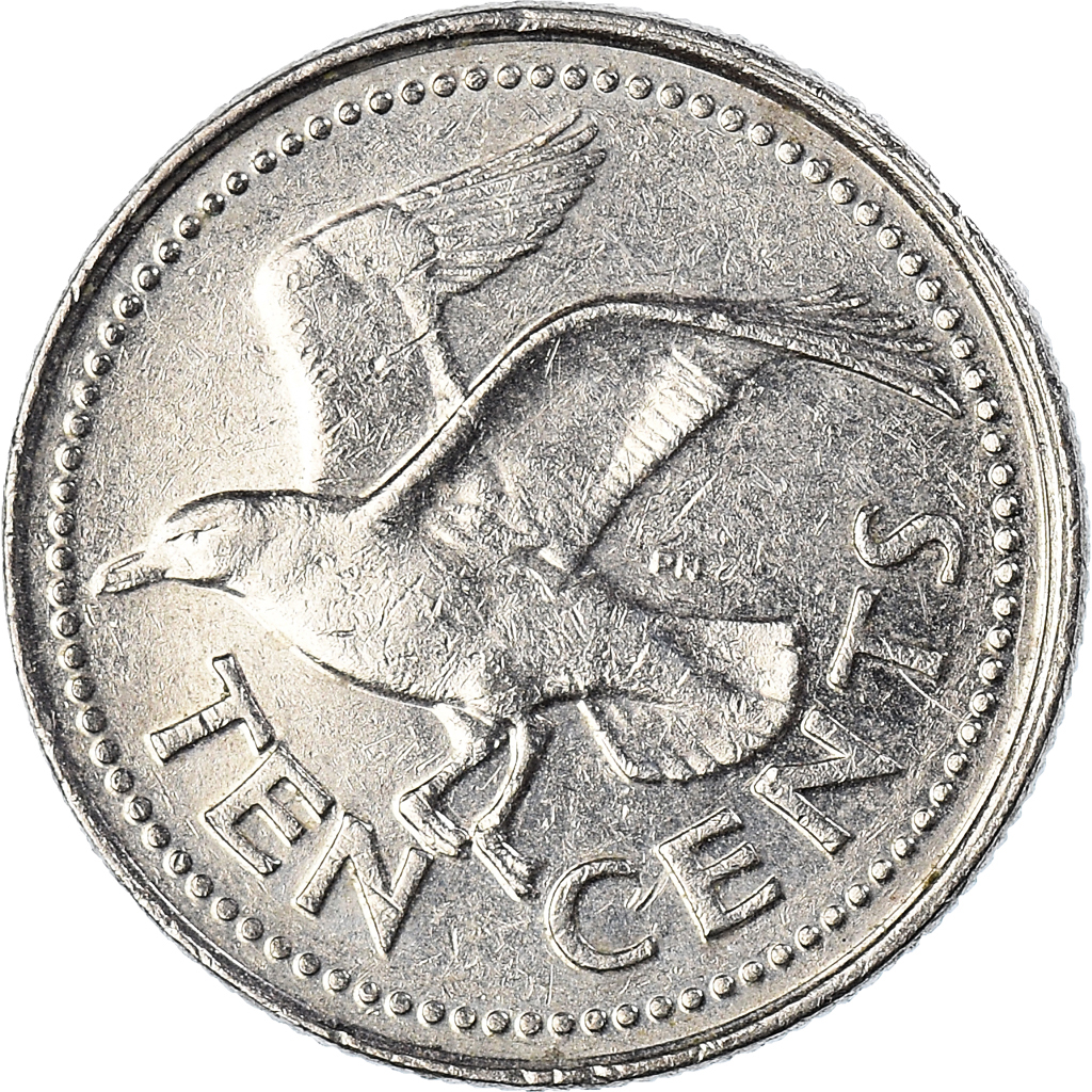 Moneda, Barbados, 10 Cents, 1995