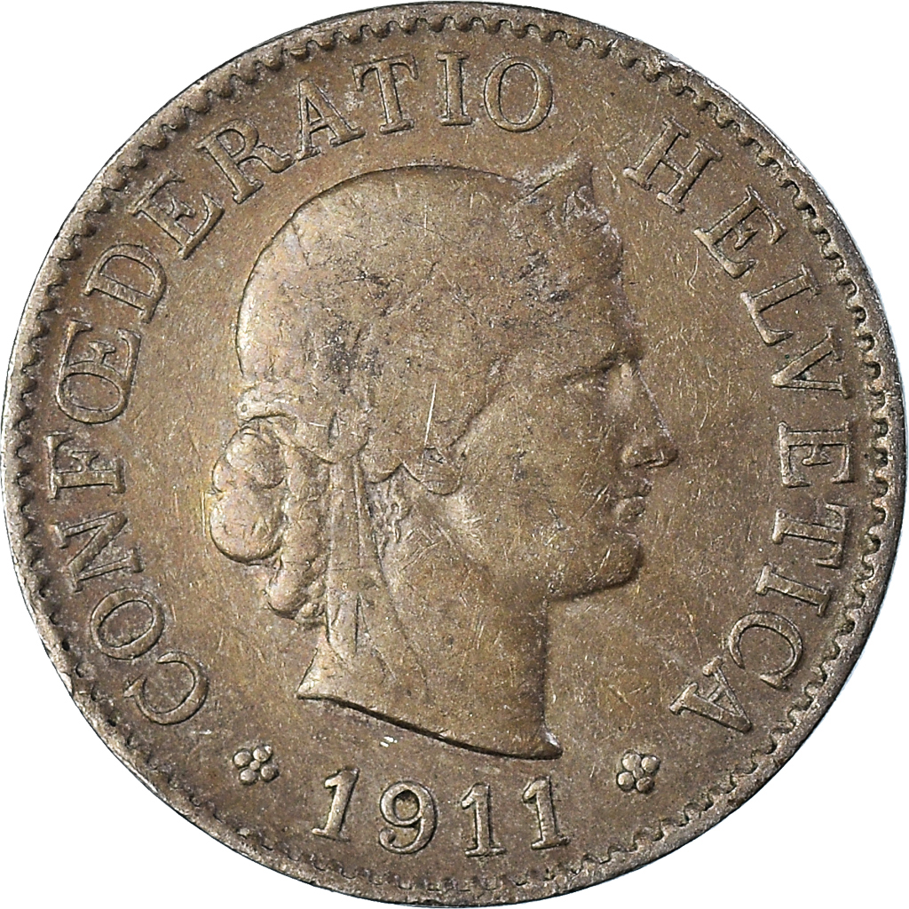 Moneda, Suiza, 5 Rappen, 1911