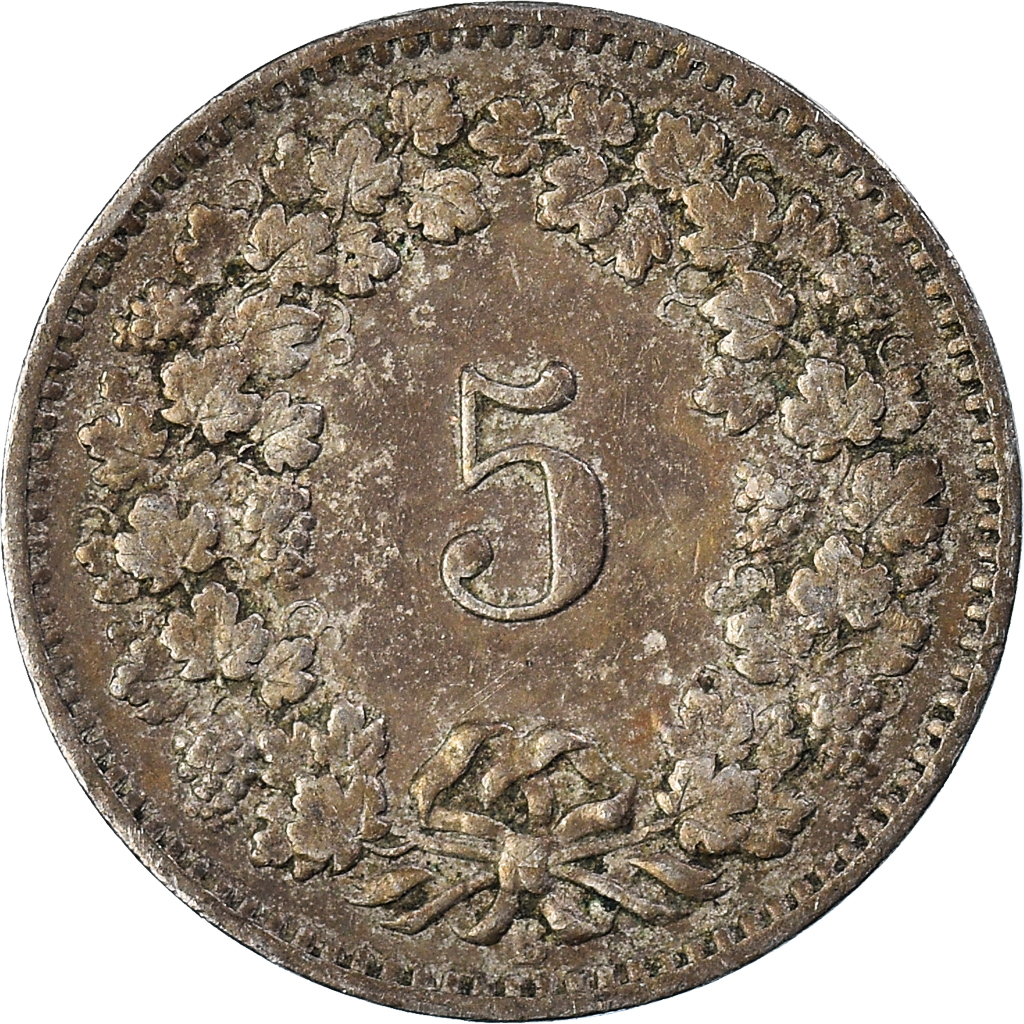 Moneda, Suiza, 5 Rappen, 1911