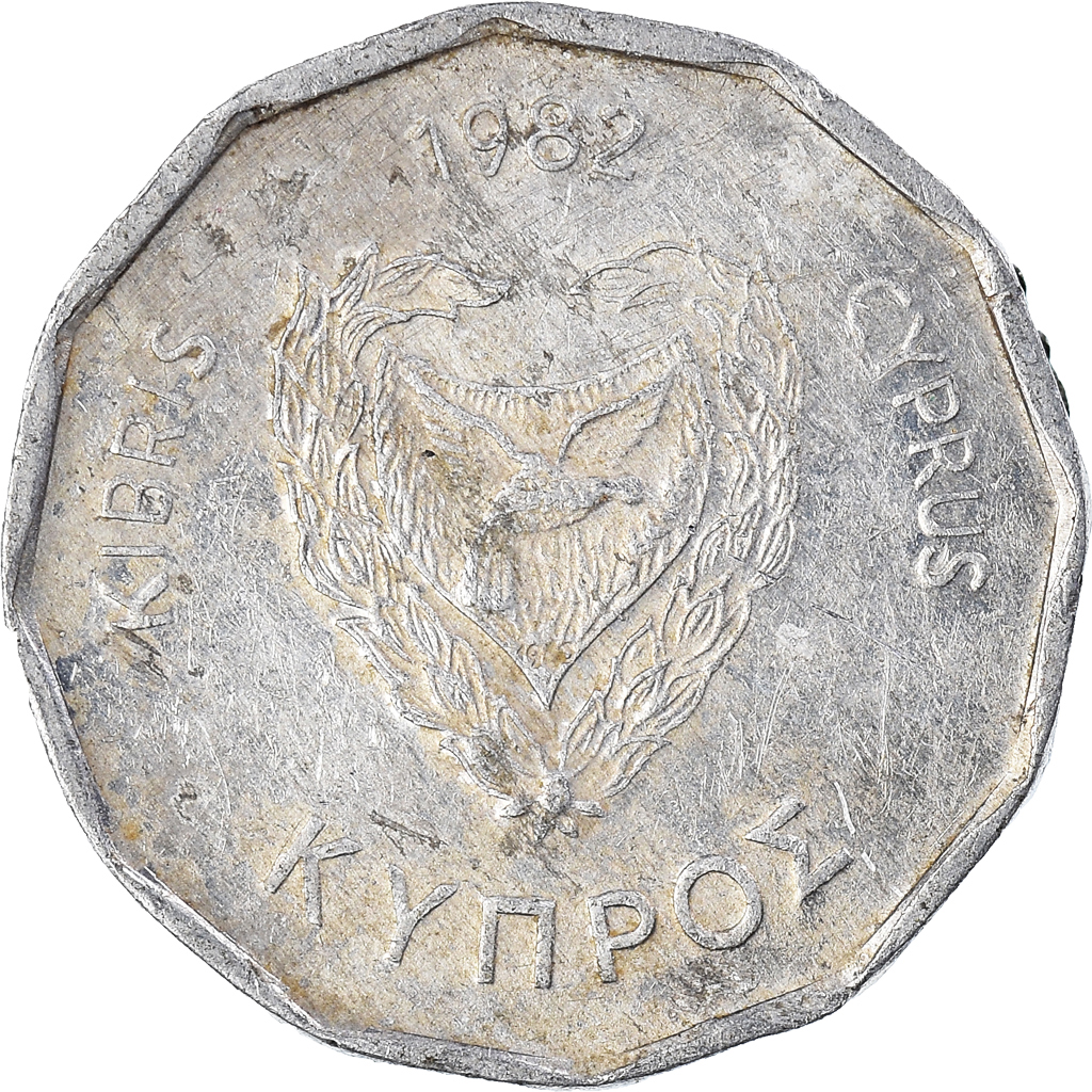 Moneda, Chipre, 5 Mils, 1982