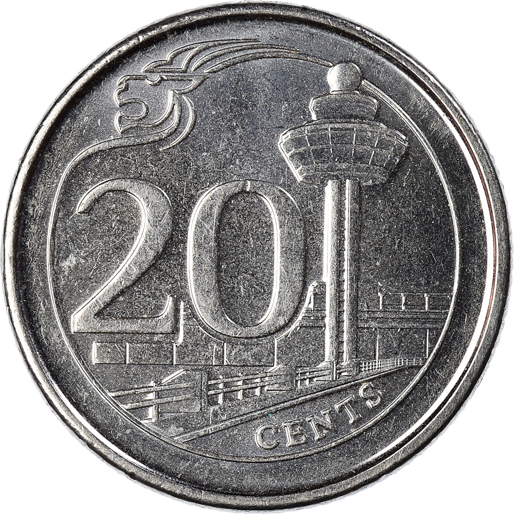 Moneda, Singapur, 20 Cents, 2013