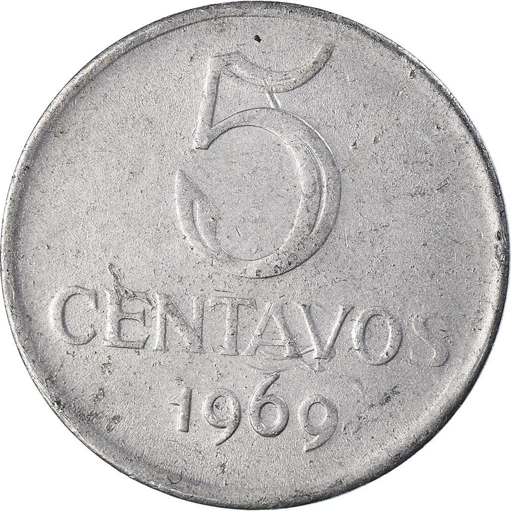 Moneda, Brasil, 5 Centavos, 1969