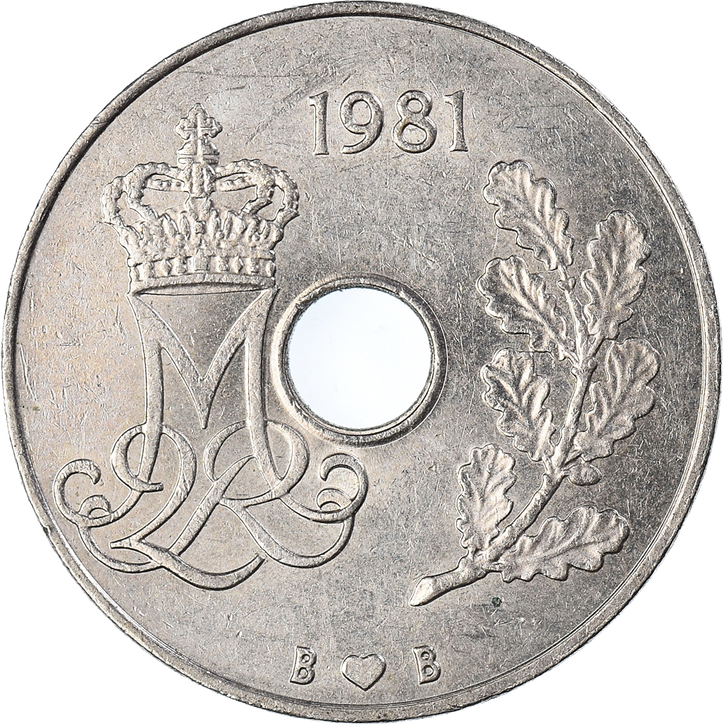 Moneda, Dinamarca, 25 Öre, 1981
