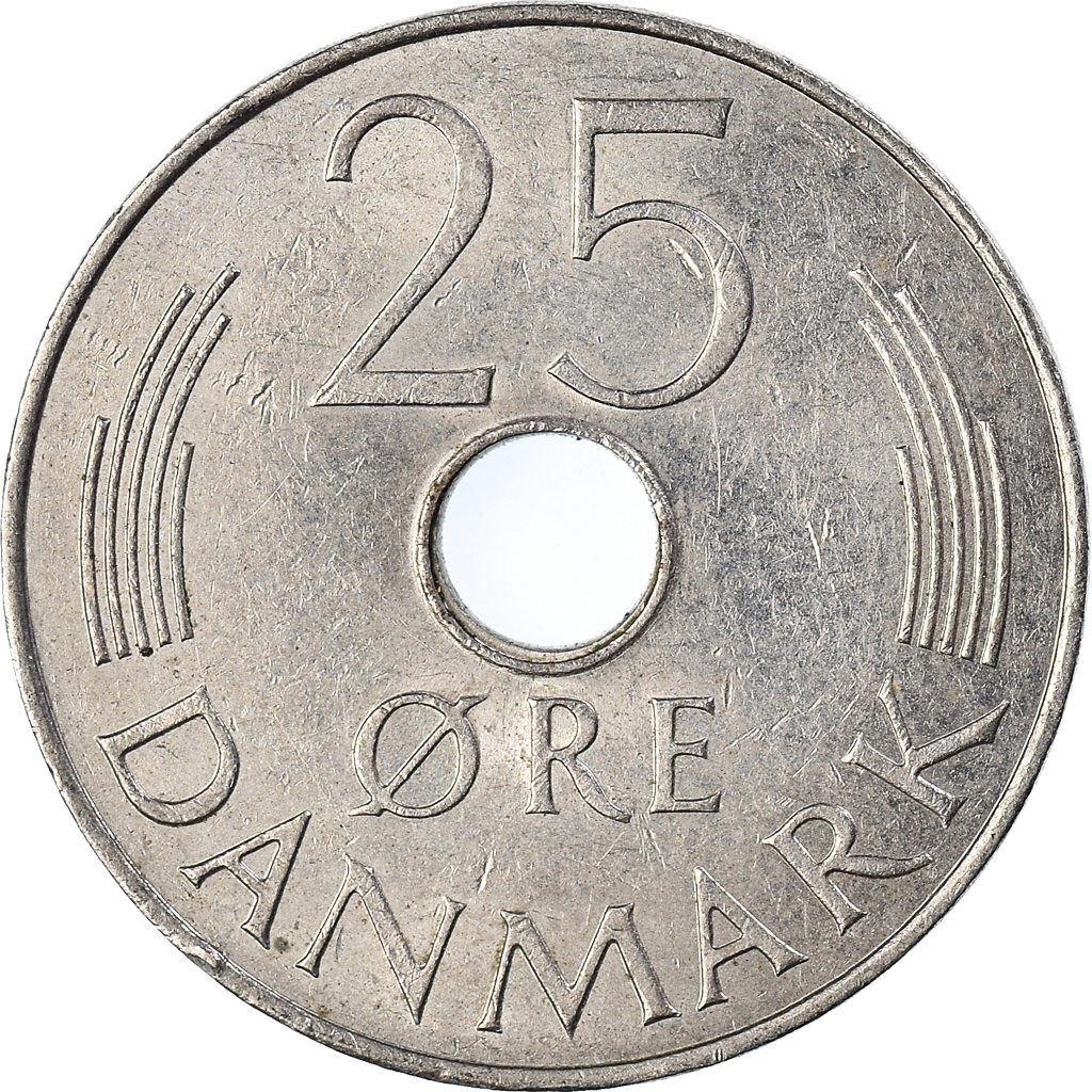 Moneda, Dinamarca, 25 Öre, 1981