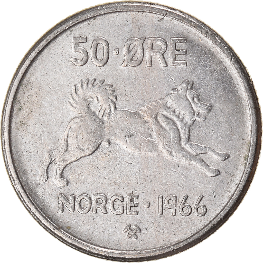 Moneda, Noruega, 50 Öre, 1966