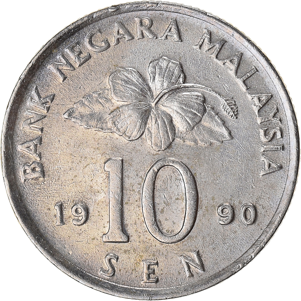 Moneda, Malasia, 10 Sen, 1990