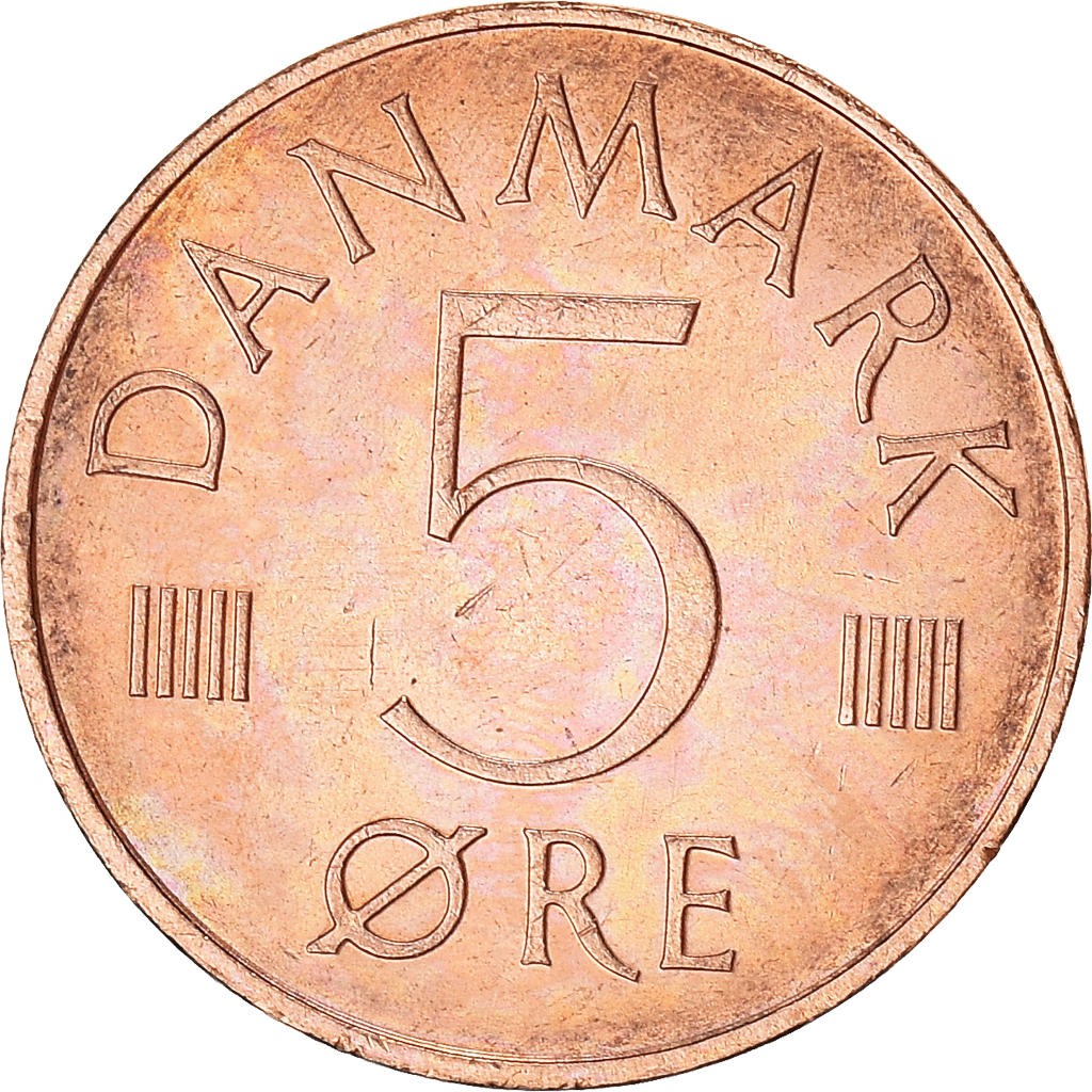 Moneda, Dinamarca, 5 Öre, 1982