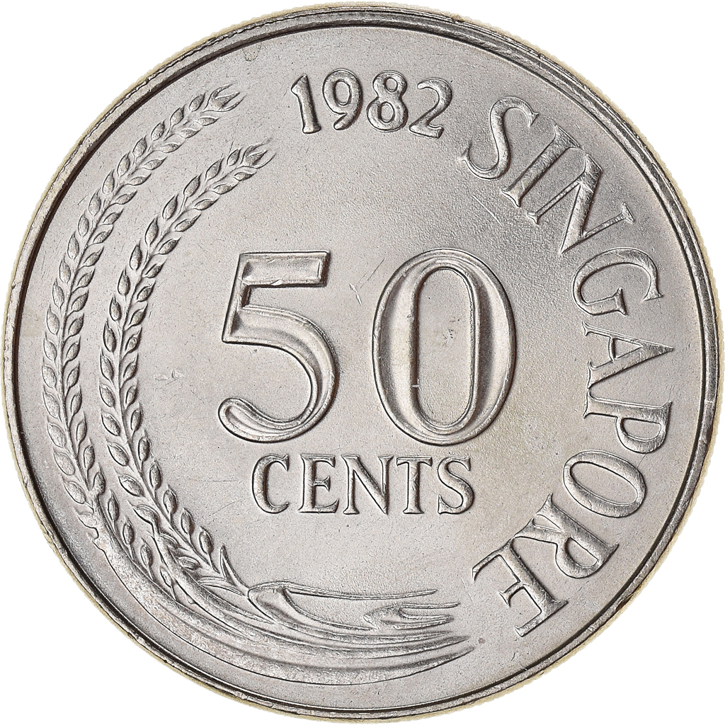 Moneda, Singapur, 50 Cents, 1982