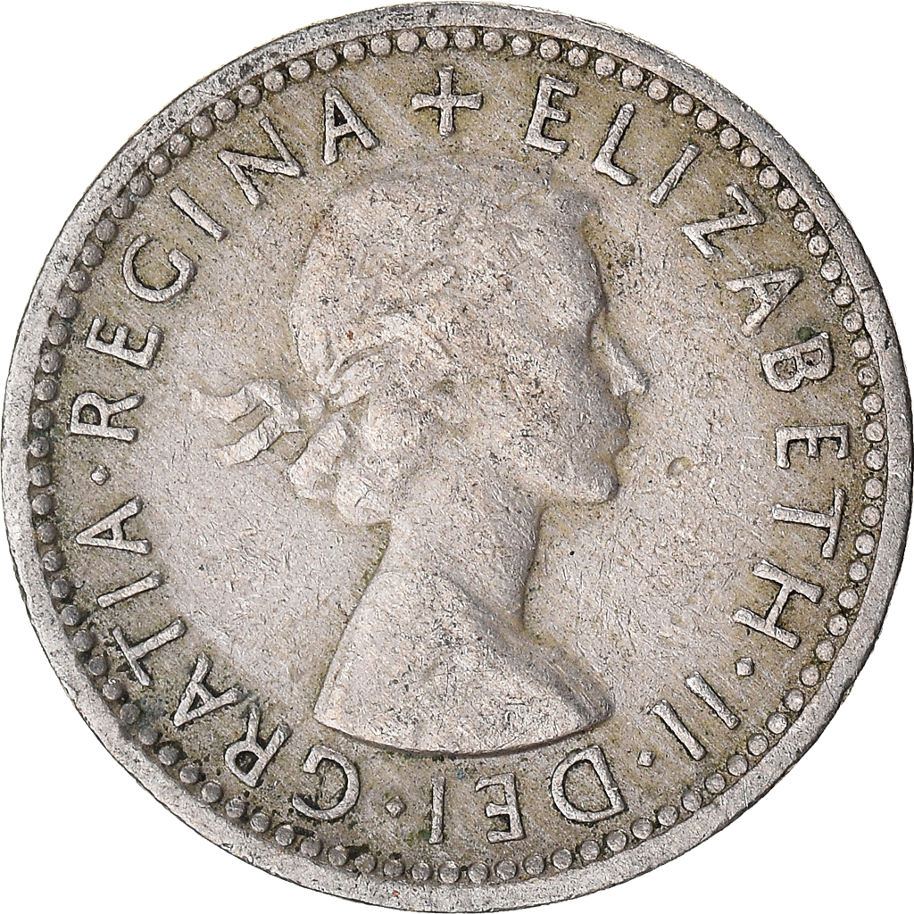 Moneda, Gran Bretaña, 6 Pence, 1954