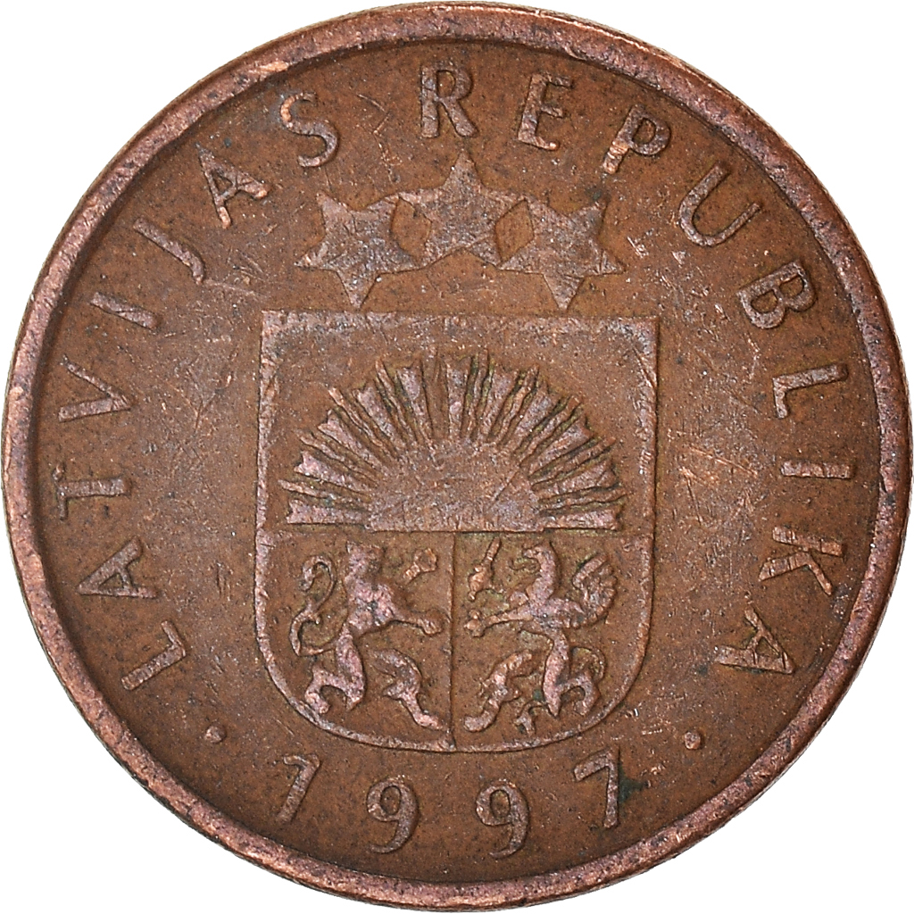 Moneda, Letonia, Santims, 1997