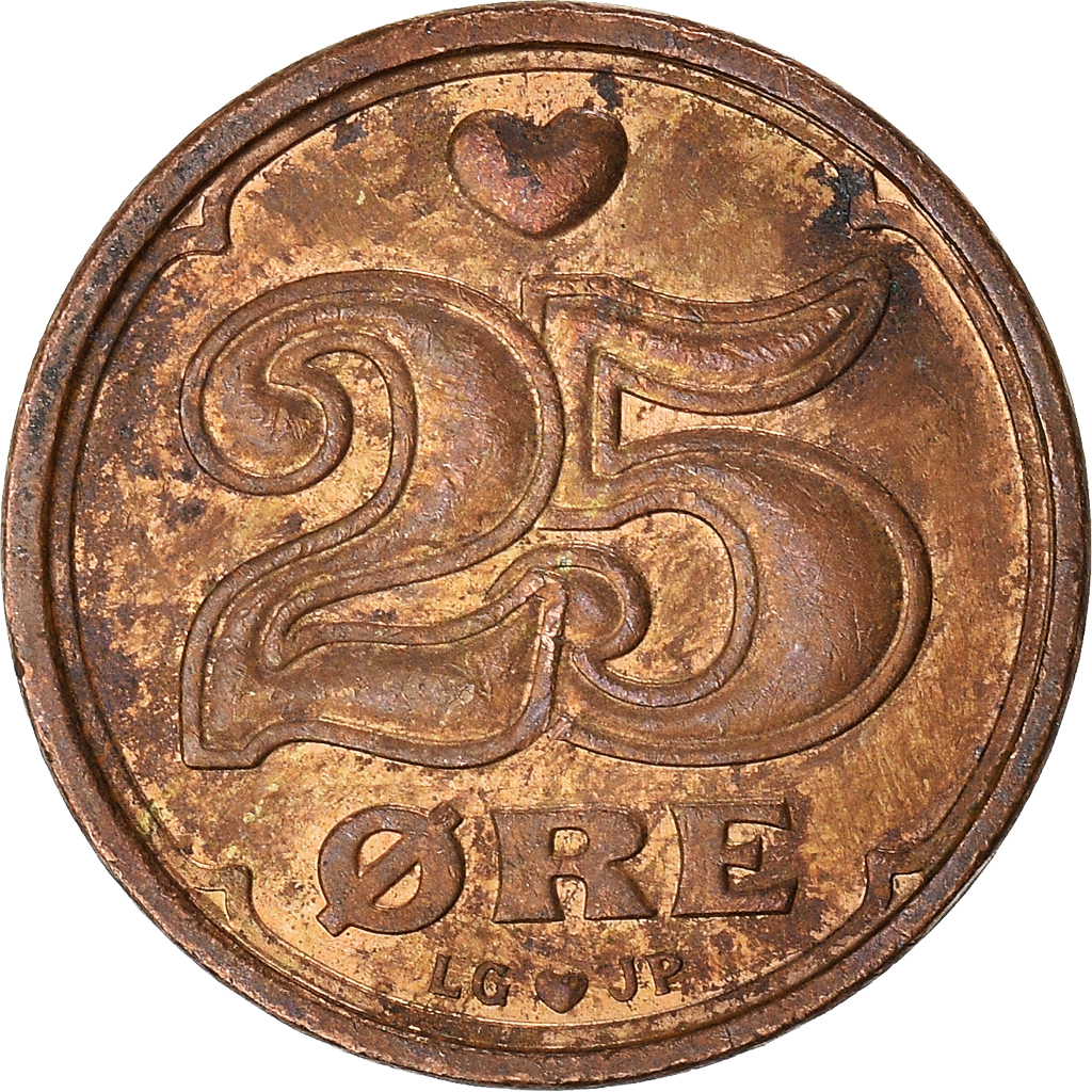 Moneda, Dinamarca, 25 Öre, 1993