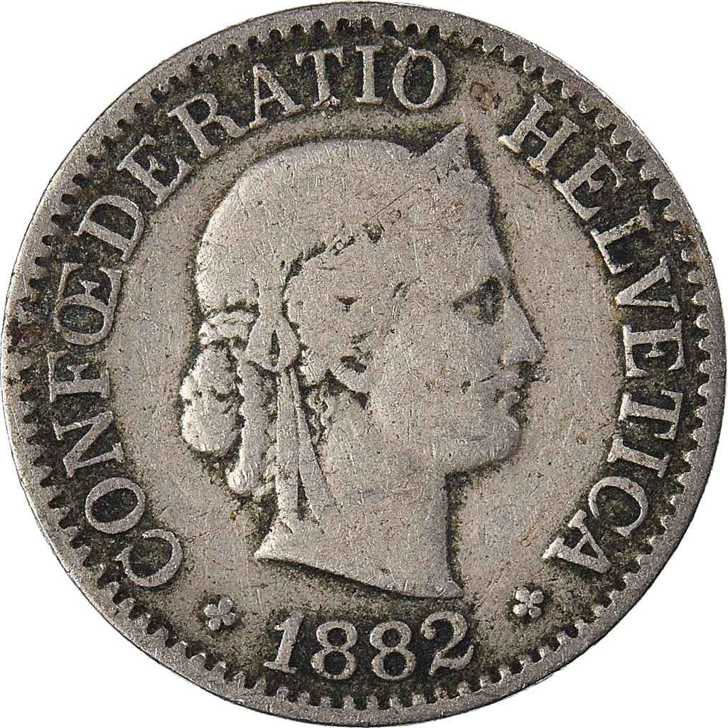 Moneda, Suiza, 10 Rappen, 1882
