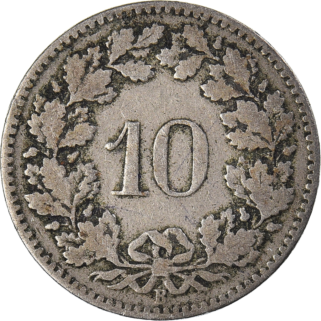 Moneda, Suiza, 10 Rappen, 1882