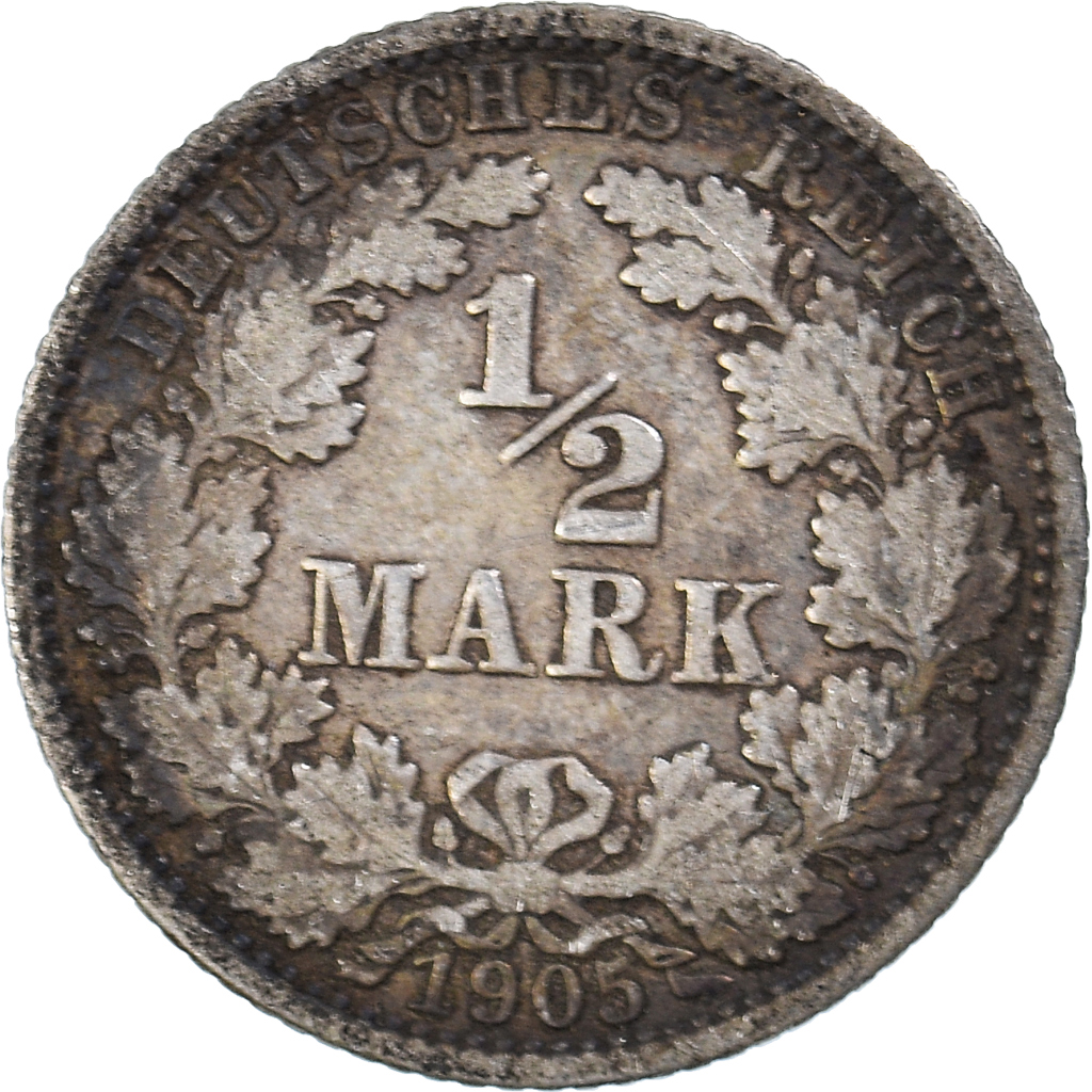 Coin, GERMANY - EMPIRE, 1/2 Mark, 1905